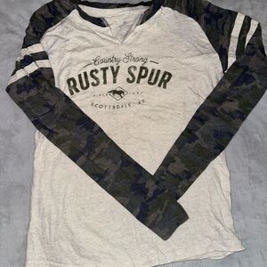 Rusty Spur Saloon White and Gray Graphic Tee